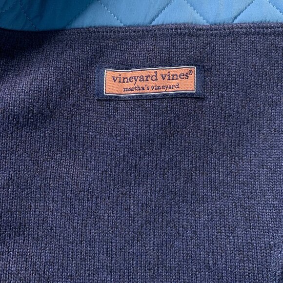 VINEYARD VINES Full Zip Fleece Jacket Girls 14 L Girl Blue Quilted Winter Large - Picture 7 of 10